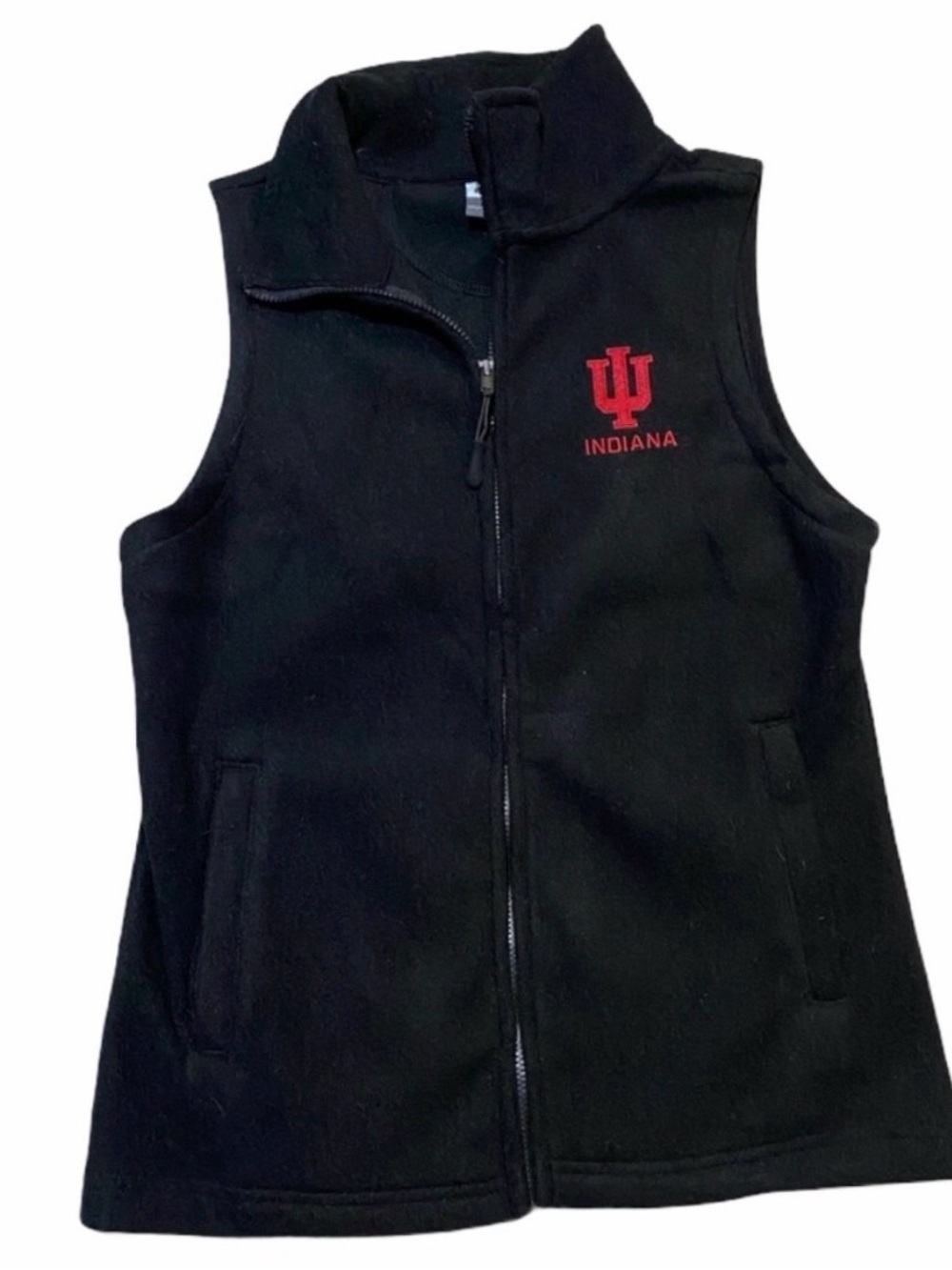 Indiana University stadium Black Fleece Vest with IU logo